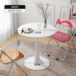 Larren Cone Shape Round Coffee Table 50cm Cream White