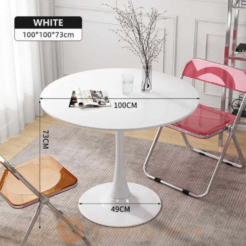Larren Cone Shape Round Coffee Table 100cm Cream White