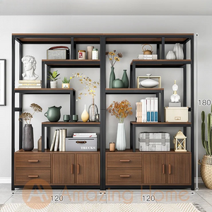 Harold 240cm Living Room Divider Partition Bookshelf Storage Rack