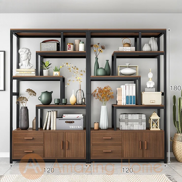 Harold 240cm Living Room Divider Partition Bookshelf Storage Rack