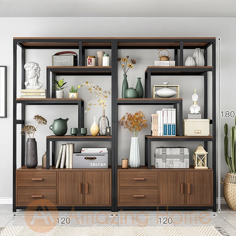 Harold 240cm Living Room Divider Partition Bookshelf Storage Rack