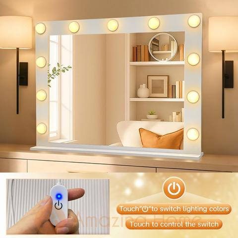 Anja Smart Makeup Mirror 3 Colour Adjustable LED Light Hollywood Style Vanity Mirror Dressing Mirror