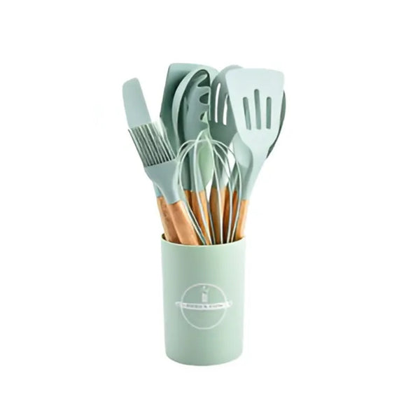 Amazing Home 12 Pcs Silicone Kitchen Cooking Utensils Set With Holder