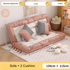 Solace Convertible Futon Lazy Sofa Bed With Cushion 130x115cm