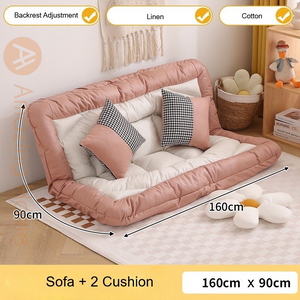 Solace Convertible Futon Lazy Sofa Bed With Cushion 160x90cm