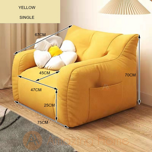 Hugga Lazy Sofa Tatami Chair Single Seater Yellow