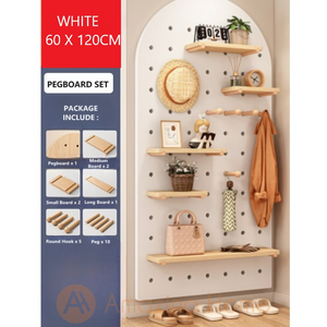 Frodi Pegboard Hole Board Wall Display Shelf Rack Organizer Set White 60x120cm