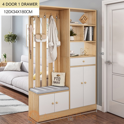Edison 4 Door 1 Drawer Entrance Cabinet Right Hall Divider Partition