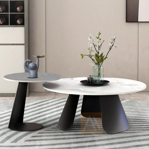 Charlotta Sintered Stone Designer Coffee Table Set (70cm +40cm)