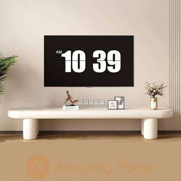 Hemming 220cm Contemporary TV Console Entertainment Center – Cream White