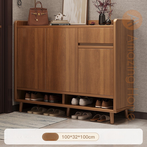 Osman 100cm Wooden Shoe Cabinet Storage 3 Door 1 Drawer