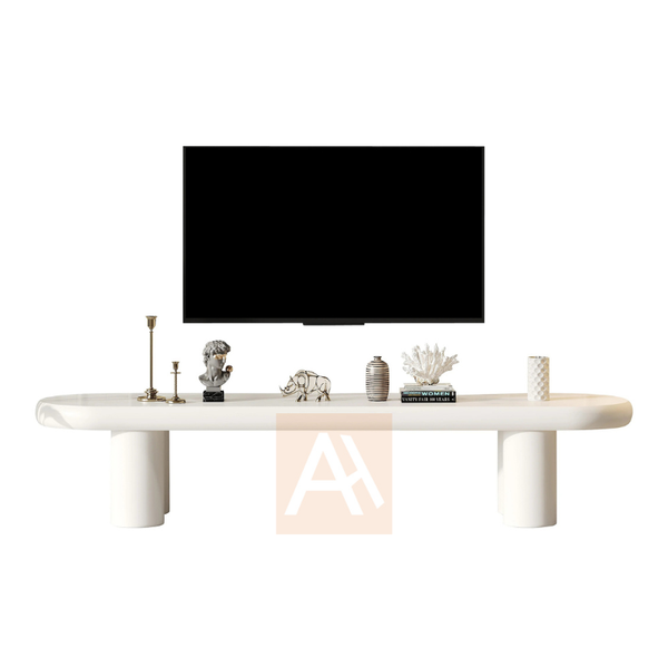 Hemming Contemporary 220cm TV Console & 100cm Coffee Table Set – Cream White