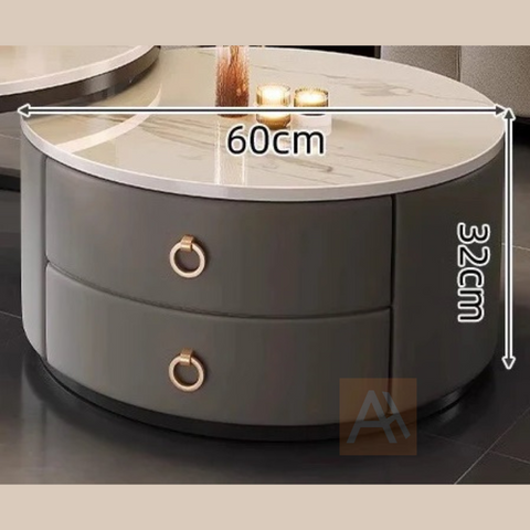 【Offer Price】Walker 2 Drawer Storage Sintered Stone Side Table Coffee Table (Fully Assembled)