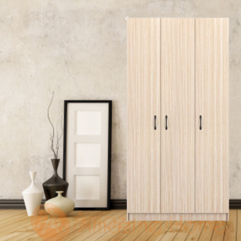 Blixa 3 Door Wardrobe Storage Cabinet Walnut