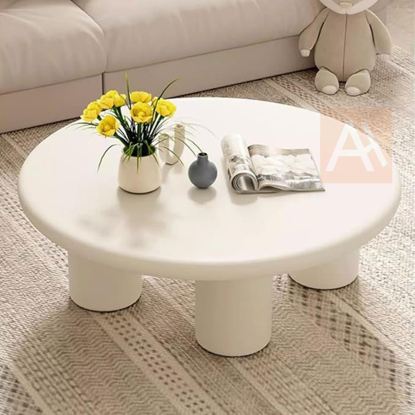 Liv 80cm Round Coffee Table for Living Room & Bedroom – White