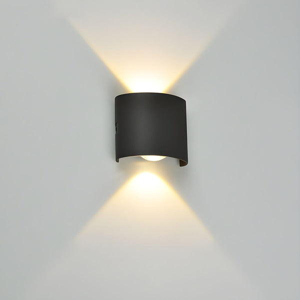 Black LED Wall Light IP65 Waterproof Warm White 3000K | Modern Up Down Wall Lamp