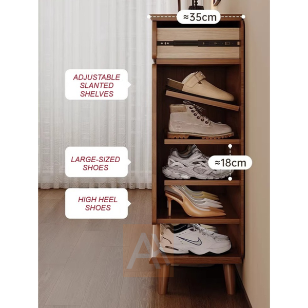 Odert 120x35cm Solid Wood Shoe Cabinet Storage Thickened Ecological Board