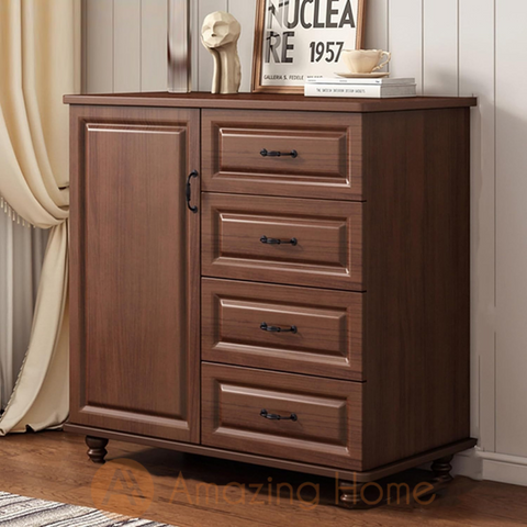 Aksel 80cm Storage Chest Cabinet  1 Door 4 Drawer