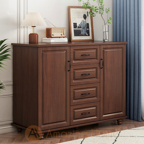 Aksel 120cm Storage Chest Cabinet 2 Door 4 Drawer