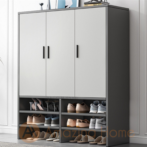 Astrid 140cm High Shoe Cabinet 3 Door Storage