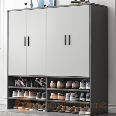 Astrid 140cm High Shoe Cabinet 4 Door Storage