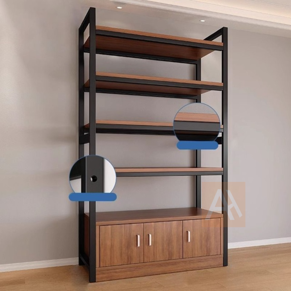 Skyy 100cm Display Cabinet 5-Tier Open Bookshelf & Storage Shelf for Home, Office & Retail