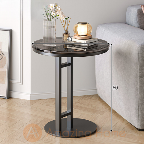 Ludde Black 60x40cm Glass Sofa Side Table Coffee Table