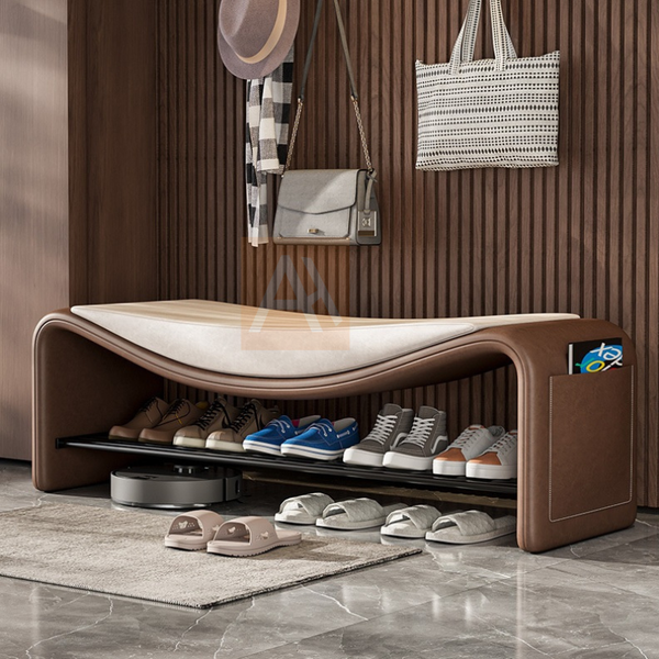 Harald 80cm Shoe Bench With Storage – Coffee