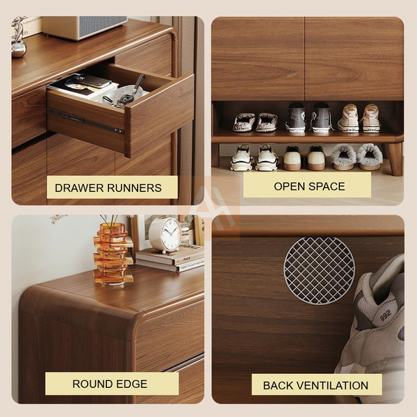 Alfson 160cm Solid Wood Thickened Ecological Board Shoe Cabinet Storage