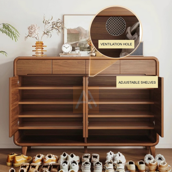Alfson 160cm Solid Wood Thickened Ecological Board Shoe Cabinet Storage