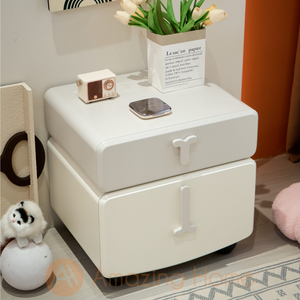 Snow Children Bedside Cabinet Solid Wood 2 Drawer Bedside Table