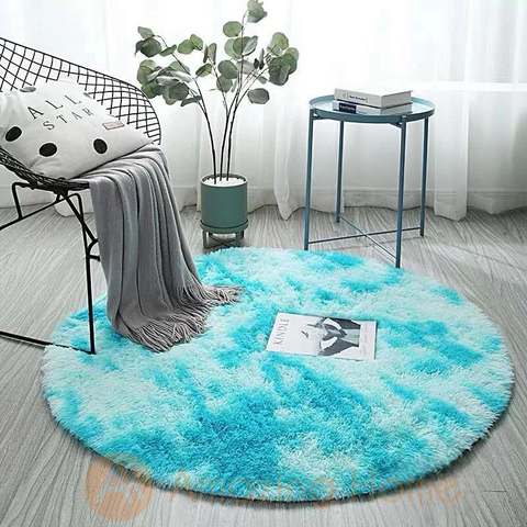 Amazing Home Round Rug Mat Carpet Blue 110cm