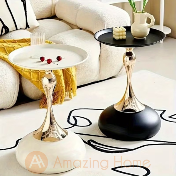 Ludde Round Couch Side Table Metal Coffee Table Balcony Table Bedside Table