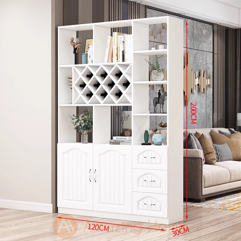 Arvid 2 Door 3 Drawer Entrance Cabinet With Wine Rack Living Hall Divider