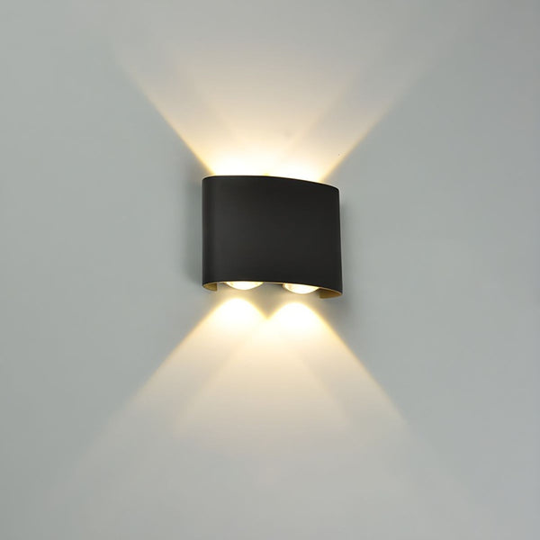 Black LED Wall Light IP65 Waterproof Warm White 3000K | Modern Up Down Wall Lamp