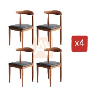 Axel Iron Backrest Chair Dark Oak/Black (Set of 4)