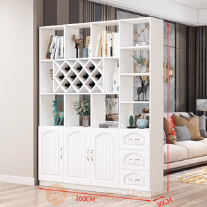 Arvid 3 Door 3 Drawer Entrance Cabinet With Wine Rack Living Hall Divider