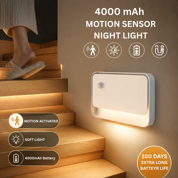 Rechargeable 4000mAh wireless motion sensor LED smart night light