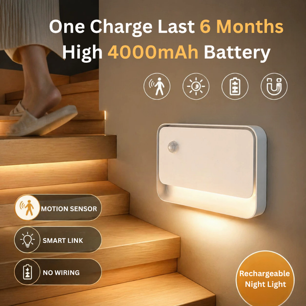 Rechargeable 4000mAh wireless motion sensor LED smart night light