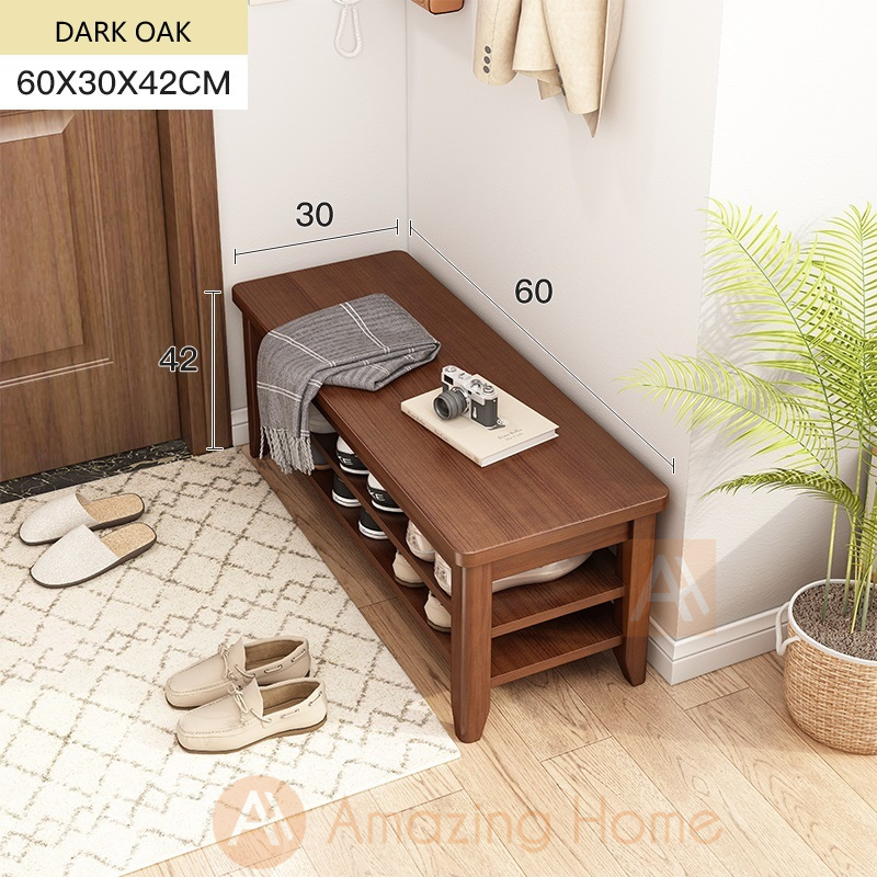 Shizen Shoe Bench Shoe Rack 60x30x42cm