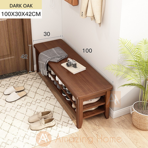 Shizen Shoe Bench Shoe Rack 100x30x42cm
