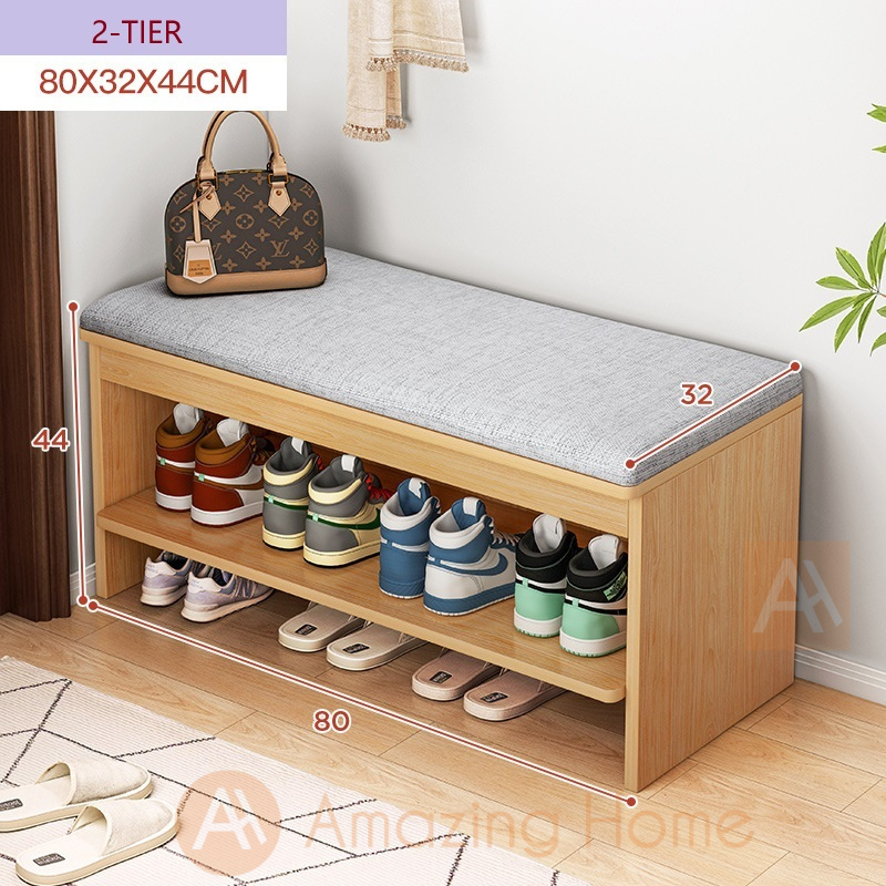 Sakura Storage Bench Shoe Rack With Cushion Seat Small