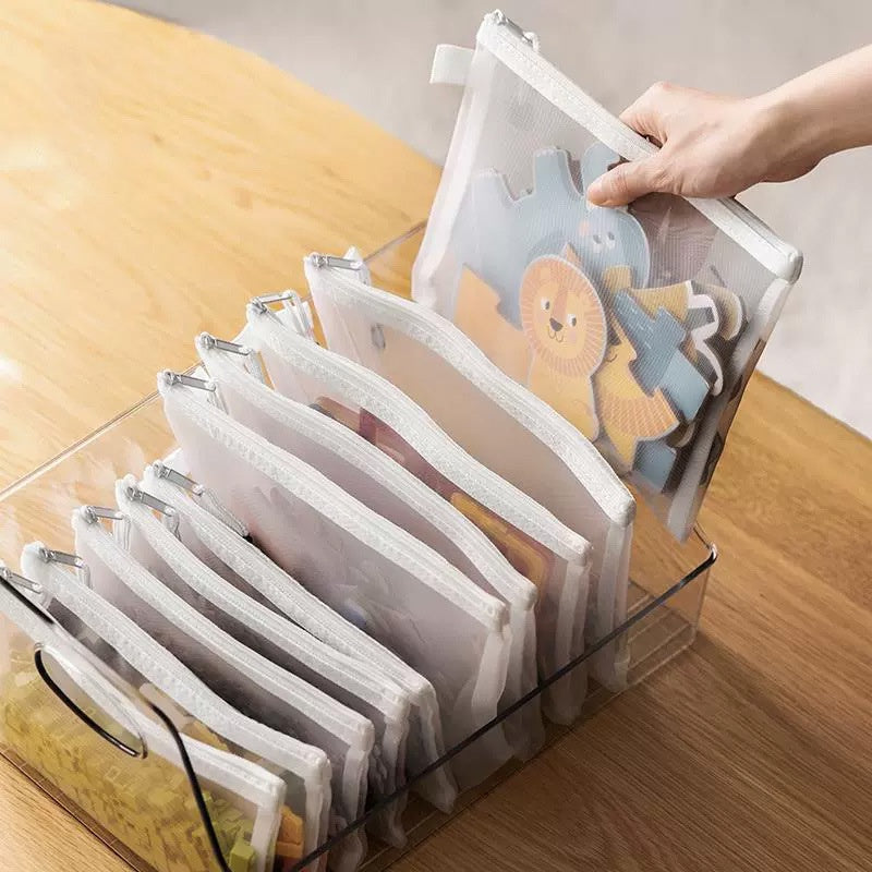 Amazing Home Set of 3 Transparent Mesh Zipper File Storage Bag