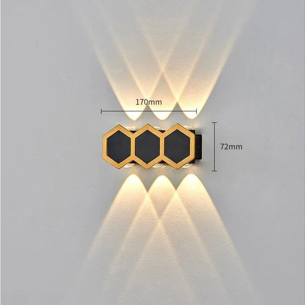 Outdoor Waterproof LED Wall Light | Indoor & Outdoor Modern Hexagon Wall Lamp