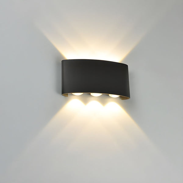 Black LED Wall Light IP65 Waterproof Warm White 3000K | Modern Up Down Wall Lamp