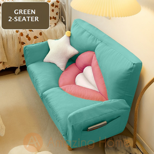 Solace 2 Seater Lazy Sofa Armrest Chair Sofa Bed Green