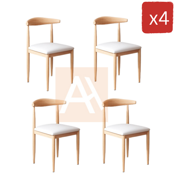 Axel Iron Backrest Chair White (Set of 4)