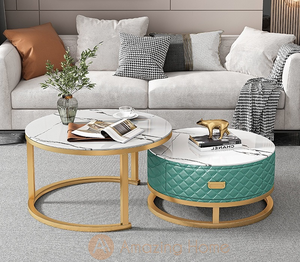 Walker Tempered Glass Nesting Coffee Table Set With Storage White & White