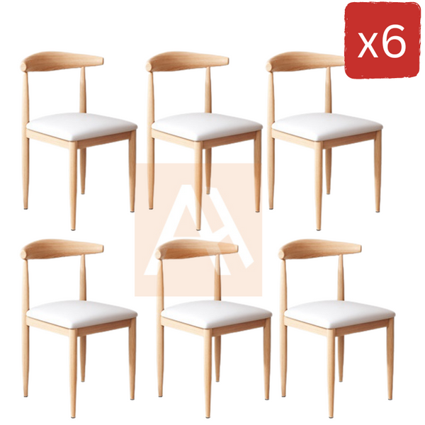 Axel Iron Backrest Chair White (Set of 6)