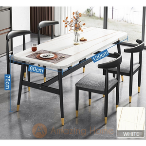 Eino 120cm White Dining Table & Chair Set